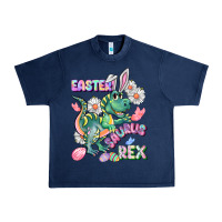 Navy Easter Saurus Rex Easter Day Urban Heavy Tee - CowGirlArtShop
