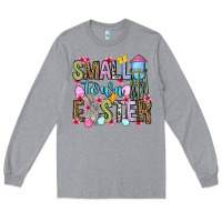 Heather Grey Easter Day Small town Easter Long Sleeve Tee - OliviaCreatesArt