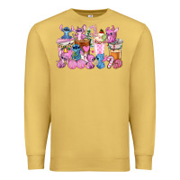 Antique Gold stitch and lilo pink christmas coffee cups Premium Sweatshirt - AdoDesignShop