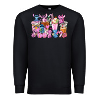 Black stitch and lilo pink christmas coffee cups Premium Sweatshirt - AdoDesignShop