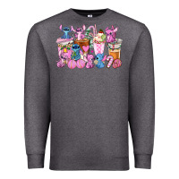 Charcoal Heather stitch and lilo pink christmas coffee cups Premium Sweatshirt - AdoDesignShop
