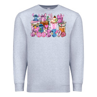 Heather Grey stitch and lilo pink christmas coffee cups Premium Sweatshirt - AdoDesignShop