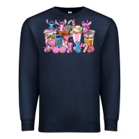 Navy stitch and lilo pink christmas coffee cups Premium Sweatshirt - AdoDesignShop