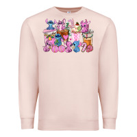 Pale Pink stitch and lilo pink christmas coffee cups Premium Sweatshirt - AdoDesignShop