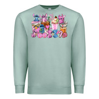 Seafoam stitch and lilo pink christmas coffee cups Premium Sweatshirt - AdoDesignShop