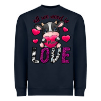 Navy All We Need İs Moo Love Heavyweight Sweatshirt - SublimationCraftShop