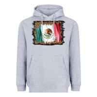 Heather Grey distressed mexico flag Heavyweight Hoodie - BarkalooDesign