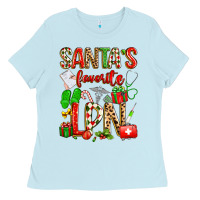 Baby Blue santa's favorite lpn Ladies Tee - texasbilliewilder