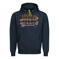Navy little miss mardi gras Zipper Hoodie - Artiststas