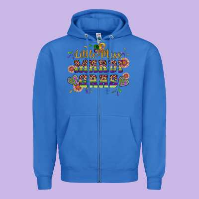 Little Miss Mardi Gras Zipper Hoodie Designed By Artiststas