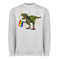 Heather Grey lgbtq+  t rex Heavyweight Sweatshirt - Artiststas