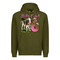 Army Green holy cow i'm 6 years old Premium Hoodie - LillyAllenDesigns