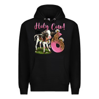 Black holy cow i'm 6 years old Premium Hoodie - LillyAllenDesigns