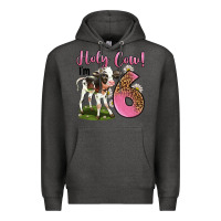Charcoal Heather holy cow i'm 6 years old Premium Hoodie - LillyAllenDesigns