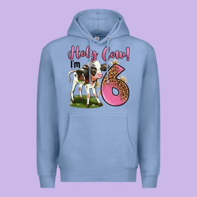Holy Cow I'm 6 Years Old Premium Hoodie Designed By Lillyallendesigns