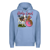 Colony Blue holy cow i'm 6 years old Premium Hoodie - LillyAllenDesigns