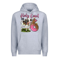 Heather Grey holy cow i'm 6 years old Premium Hoodie - LillyAllenDesigns