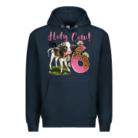 Navy holy cow i'm 6 years old Premium Hoodie - LillyAllenDesigns