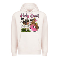 Pale Pink holy cow i'm 6 years old Premium Hoodie - LillyAllenDesigns