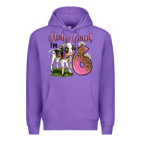 Purple holy cow i'm 6 years old Premium Hoodie - LillyAllenDesigns