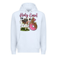 White holy cow i'm 6 years old Premium Hoodie - LillyAllenDesigns