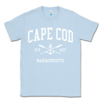 Dusty Blue Cape Cod MA Vintage Crossed Oars & Boat Anchor Sports Sweat Classic Tee - longCreatives
