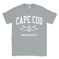 Heather Grey Cape Cod MA Vintage Crossed Oars & Boat Anchor Sports Sweat Classic Tee - longCreatives