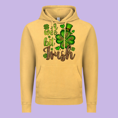 St. Patrick's A Wee Bit Irish Vintage Hoodie Designed By Oliviacreatesart