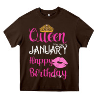 Chocolate Brown Queen Was Born İn January Happy Birthday Heavy Core Tee - Bettercallsaul