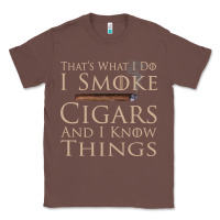 Chestnut That's What I Do I Smoke Cigars And I Know Things Classic Tee - longCreatives