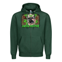 Sports Green lucky heifer with glasses st patricks Zipper Hoodie - Artiststas
