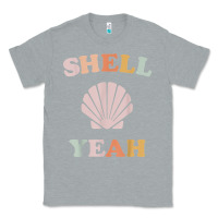 Heather Grey vintage retro shell yeah beach tropical vacation gifts t shirt Classic Tee - longCreatives