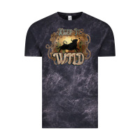 Cloud Black Keep it wild western bull Vintage Tee - HowdyJamesFarm