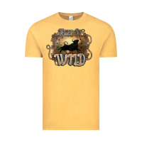 Vintage Mustard Keep it wild western bull Vintage Tee - HowdyJamesFarm