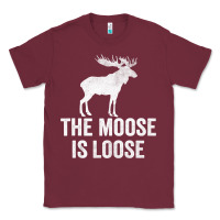 Burgundy The Moose Is Loose Alaska Moose Classic Tee - longCreatives