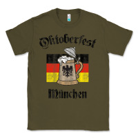 Army Green Oktoberfest München German Flag Beer Stein Classic Tee - longCreatives
