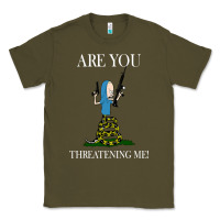 Army Green Are You Threatening Me Funny Cartoon Halloween Classic Tee - longCreatives
