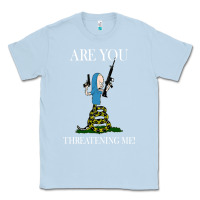 Dusty Blue Are You Threatening Me Funny Cartoon Halloween Classic Tee - longCreatives