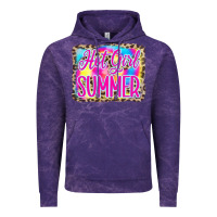 Cloud Purple Hot Girl Summer Tie Dye Leopard Vintage Hoodie - CowCowDesign