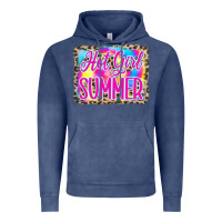 Vintage Denim Hot Girl Summer Tie Dye Leopard Vintage Hoodie - CowCowDesign