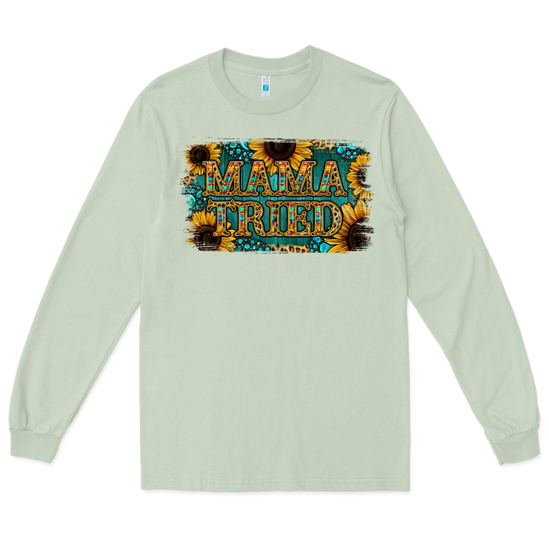 Sunflower Serappe Turquoise Gemstone Mama Tried Long Sleeve Tee by Jasminsmagicworld | Teevron