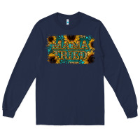 Navy Sunflower Serappe Turquoise Gemstone Mama Tried Long Sleeve Tee - Jasminsmagicworld