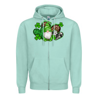 Seafoam st patricks day gnome with western hearts Zipper Hoodie - Artiststas