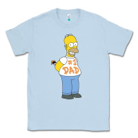 Dusty Blue The Simpsons Homer Number 1 Dad Father's Day V2 Classic Tee - longCreatives