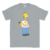 Heather Grey The Simpsons Homer Number 1 Dad Father's Day V2 Classic Tee - longCreatives