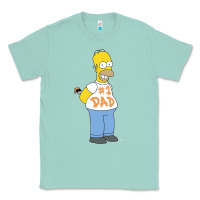 Seafoam The Simpsons Homer Number 1 Dad Father's Day V2 Classic Tee - longCreatives