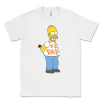 White The Simpsons Homer Number 1 Dad Father's Day V2 Classic Tee - longCreatives