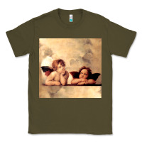 Army Green angels gift raphael cupid cherubs art valentine angel Classic Tee - longCreatives