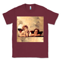 Burgundy angels gift raphael cupid cherubs art valentine angel Classic Tee - longCreatives
