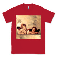 Red angels gift raphael cupid cherubs art valentine angel Classic Tee - longCreatives